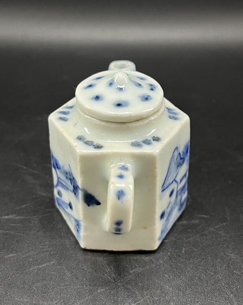 古玩陶瓷青花山水六方壺拍賣,當前價格1500元