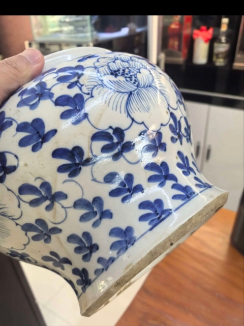 古玩陶瓷清代花卉紋青花廣口罐拍賣,當(dāng)前價(jià)格4888元