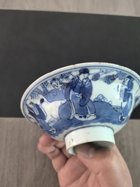 古玩陶瓷清晚期青花三星紋高足碗拍賣,當(dāng)前價(jià)格150元
