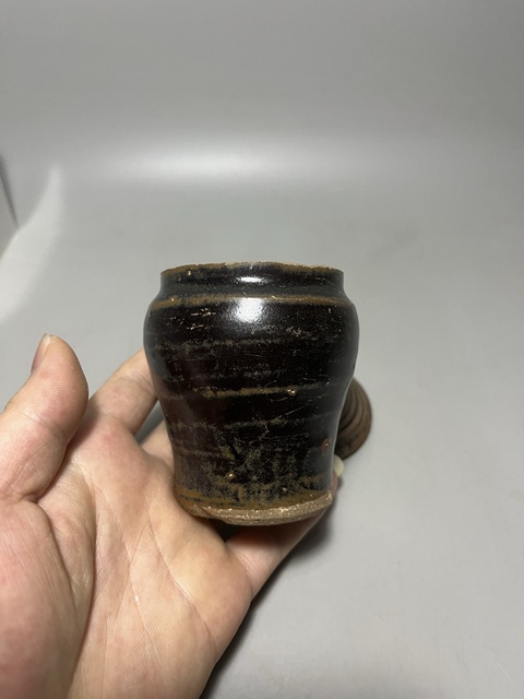 古玩陶瓷南宋建窯系黑釉蓋罐拍賣，當前價格1800元