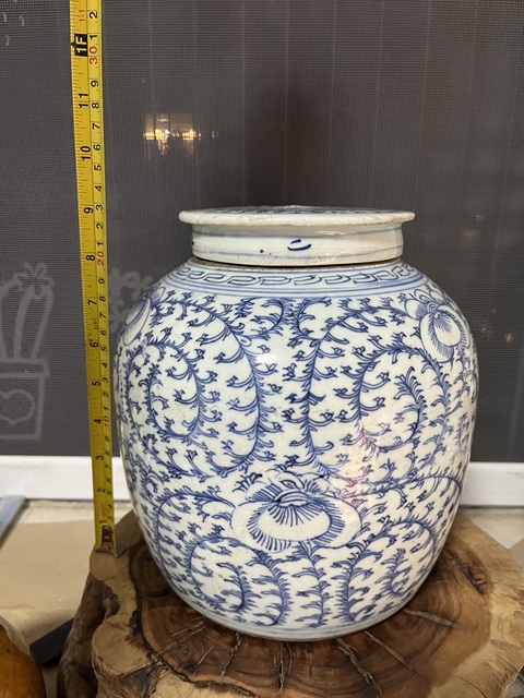 古玩陶瓷花卉紋青花蓋罐拍賣,當前價格1588元
