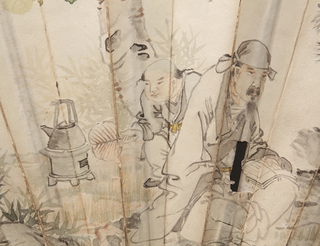 古玩字畫陸湘書畫成扇真品鑒賞圖