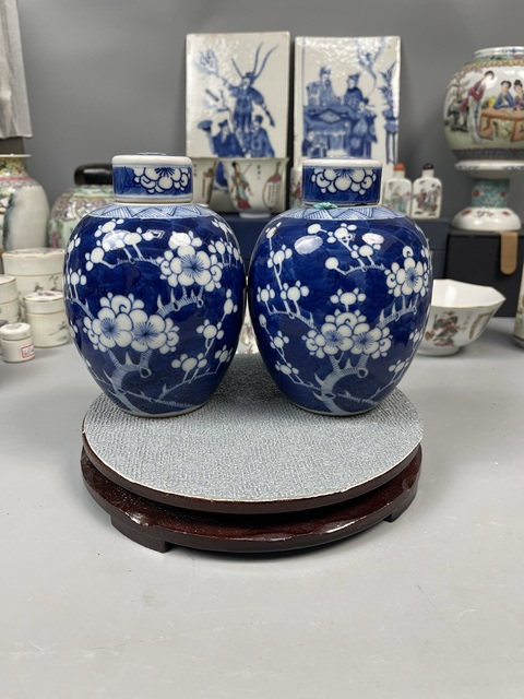 晚清青花留白冰梅紋茶葉罐拍賣，當前價格7219元