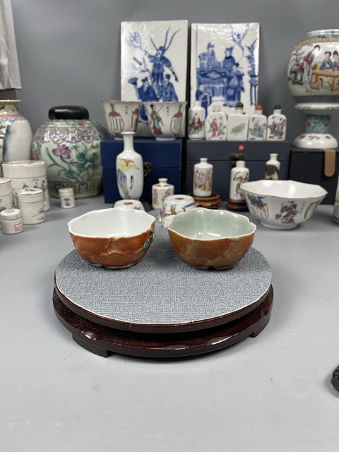 古玩陶瓷民國粉彩云石紋仿生瓷杯拍賣，當前價格6989元