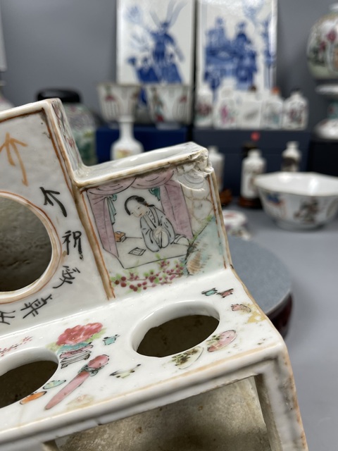 古玩陶瓷晚清淺降彩文房盒拍賣，當前價格8699元