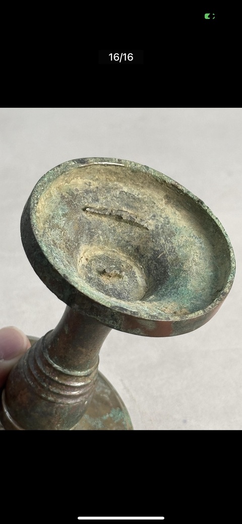 古玩銅器西漢行燈真品鑒賞圖