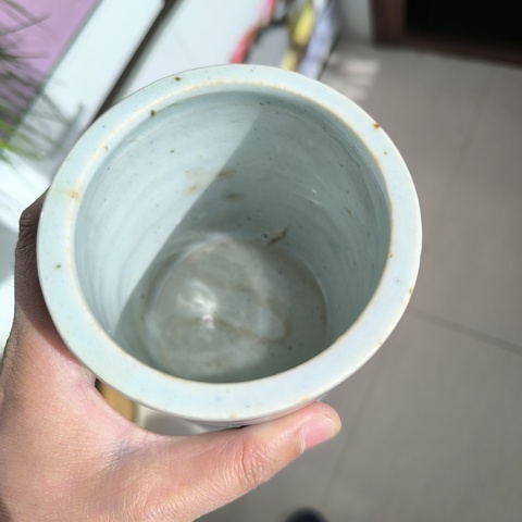 古玩陶瓷青花花鳥紋筆筒真品鑒賞圖