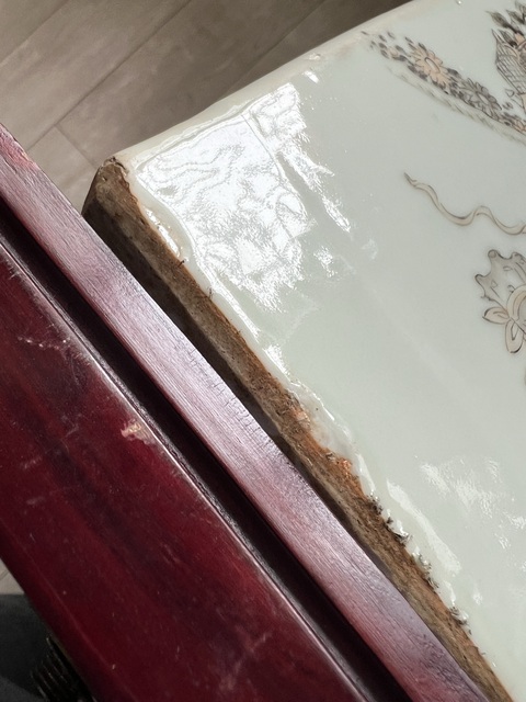 古玩陶瓷墨彩礬紅仕女人物四方瓶真品鑒賞圖