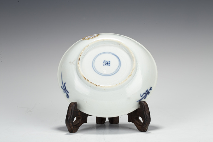 古玩陶瓷清康雍·青花線描鳳紋小盤一對拍賣，當前價格2000元