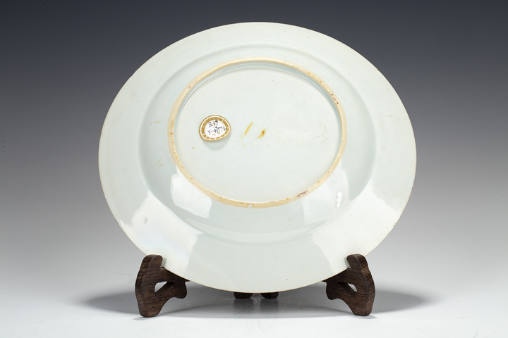 古玩陶瓷清雍正·粉彩花卉紋折沿盤真品鑒賞圖