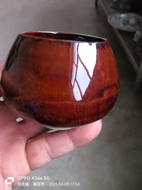 古玩陶瓷紫金釉雞心罐拍賣，當前價格188元