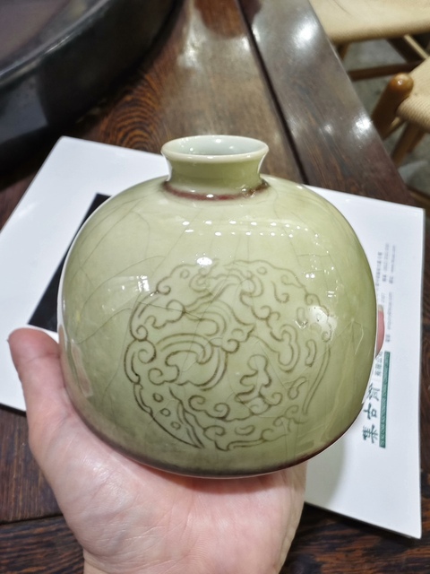 古玩陶瓷豇豆紅太白尊真品鑒賞圖