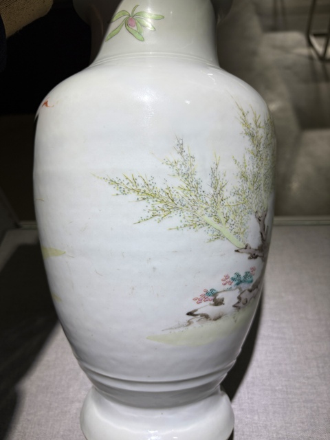 古玩陶瓷粉彩人物尊真品鑒賞圖