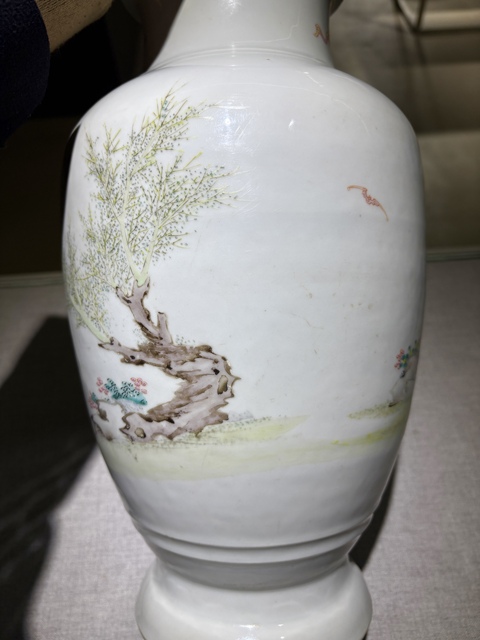 古玩陶瓷粉彩人物尊真品鑒賞圖