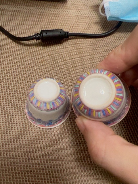 古玩陶瓷粉彩花卉紋杯真品鑒賞圖