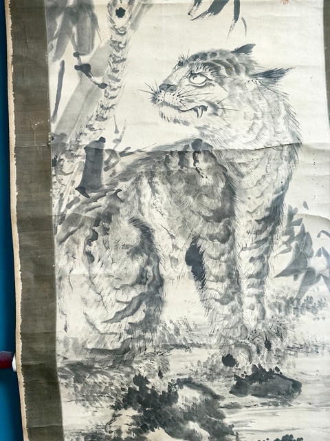 古玩字畫竹虎圖真品鑒賞圖