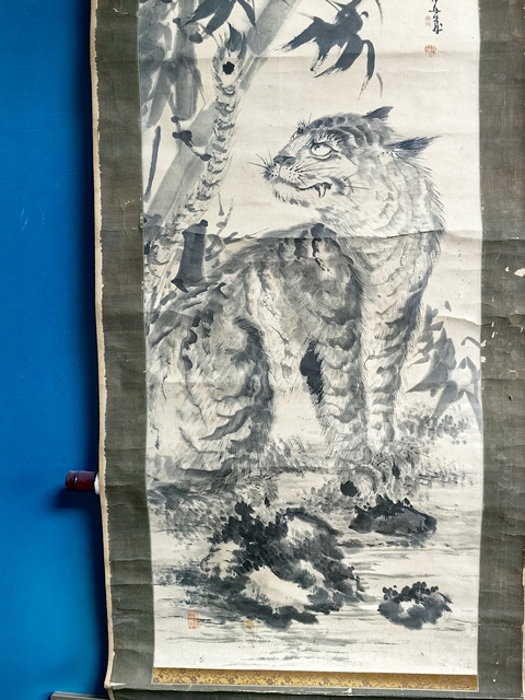 古玩字畫竹虎圖真品鑒賞圖