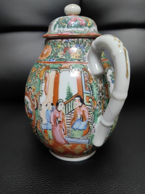 古玩陶瓷廣彩執壺真品鑒賞圖