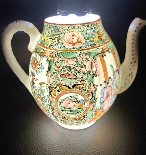 古玩陶瓷廣彩執壺真品鑒賞圖
