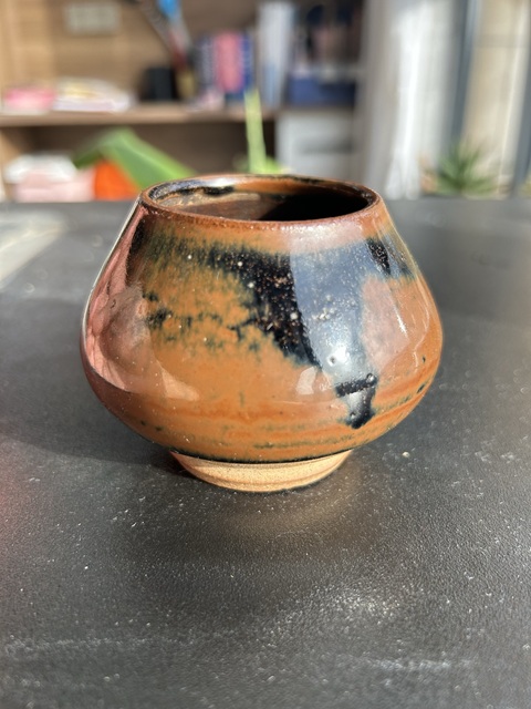 古玩陶瓷耀州窯柿紅釉雞心罐真品鑒賞圖