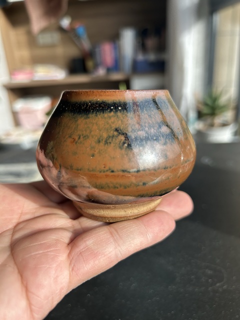 古玩陶瓷耀州窯柿紅釉雞心罐真品鑒賞圖