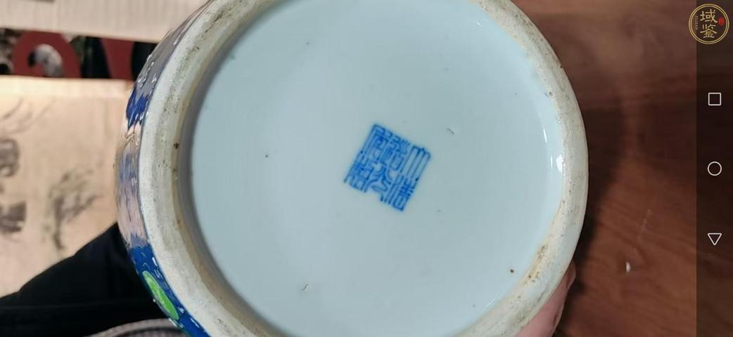 古玩陶瓷灑藍(lán)地綠龍羅漢瓶真品鑒賞圖