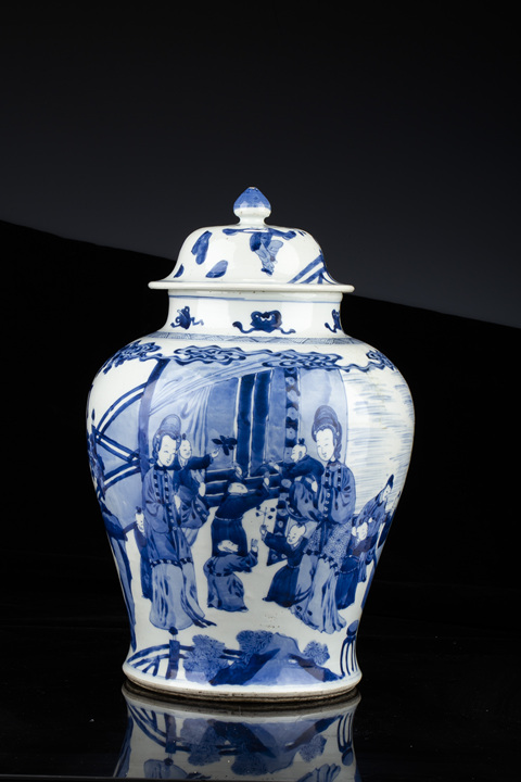 古玩陶瓷清康熙·青花四妃十六子紋將軍罐
真品鑒賞圖