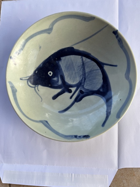 古玩陶瓷青花魚盤真品鑒賞圖