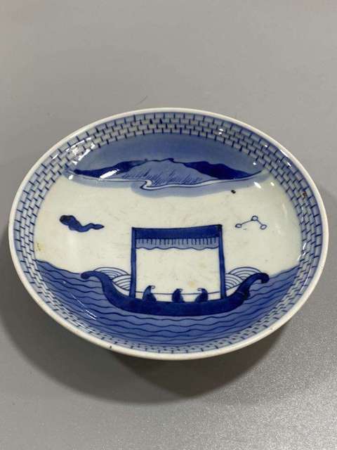 古玩陶瓷民國青花盤真品鑒賞圖