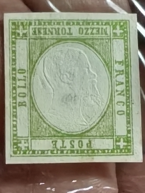 古玩雜項1855年意大利撒丁島發(fā)行古典郵票真品鑒賞圖