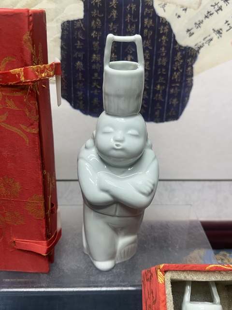 古玩陶瓷567精品影青小和尚一對拍賣，當前價格89元