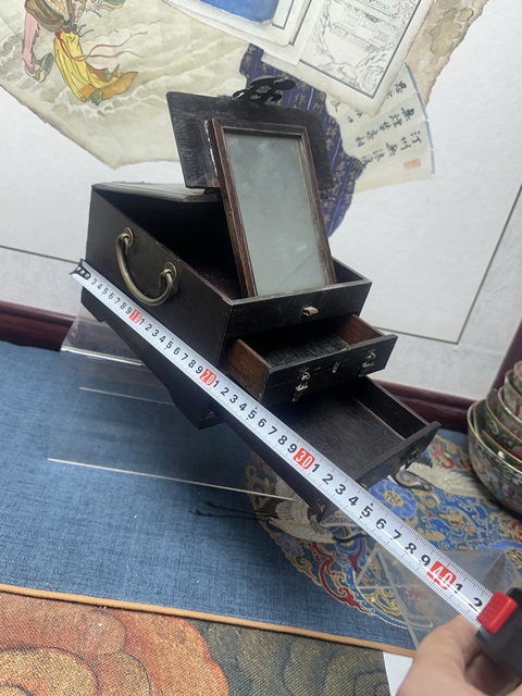 古玩陶瓷晚清民國紅木首飾盒拍賣,當前價格2690元