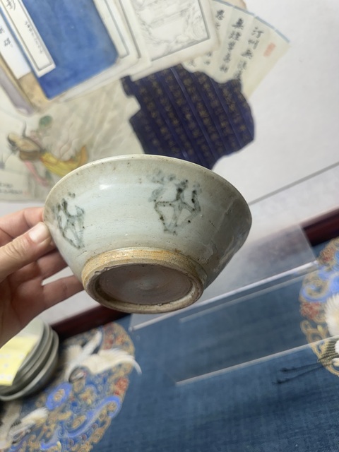古玩陶瓷明晚期花卉青花碗拍賣,當前價格89元