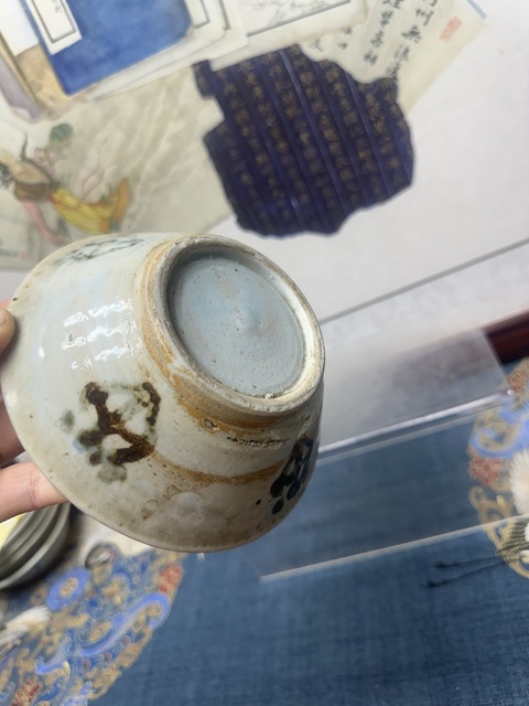 古玩陶瓷明晚期花卉青花碗拍賣,當前價格89元
