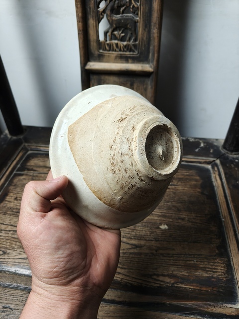 古玩陶瓷磁州窯白地黑花茶碗拍賣,當前價格2000元