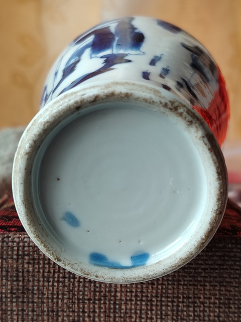 古玩陶瓷青花市井人物雞腿瓶拍賣，當前價格1200元