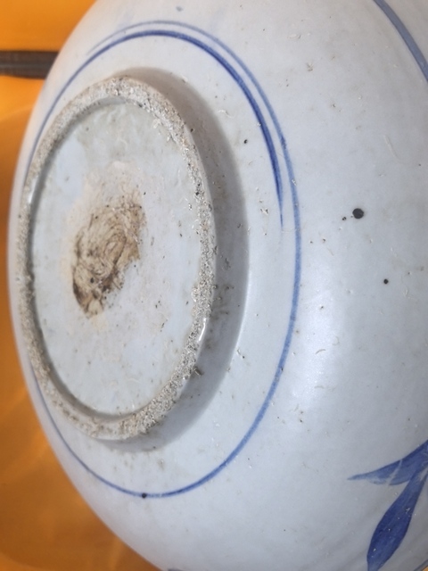 古玩陶瓷青花鳳穿牡丹圖盤真品鑒賞圖