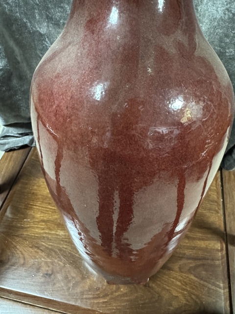 古玩陶瓷紅釉瓶真品鑒賞圖