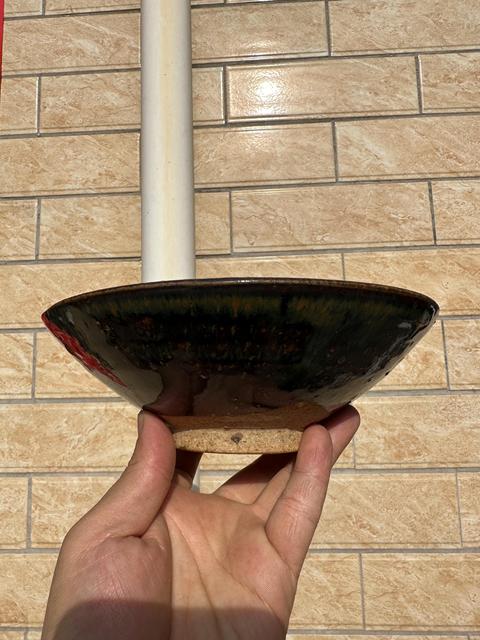古玩陶瓷明代,黑釉鐵銹斑碗拍賣,當前價格1600元