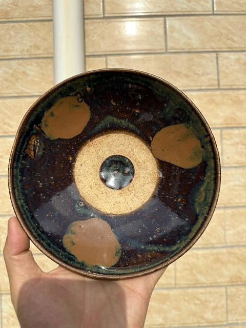 古玩陶瓷明代,黑釉鐵銹斑碗拍賣,當前價格1600元
