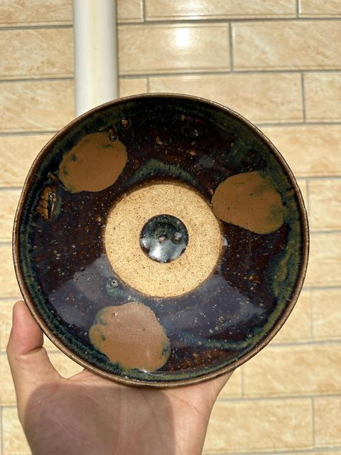 古玩陶瓷明代,黑釉鐵銹斑碗拍賣,當前價格1600元