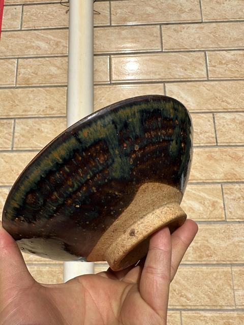 古玩陶瓷明代,黑釉鐵銹斑碗拍賣,當前價格1600元
