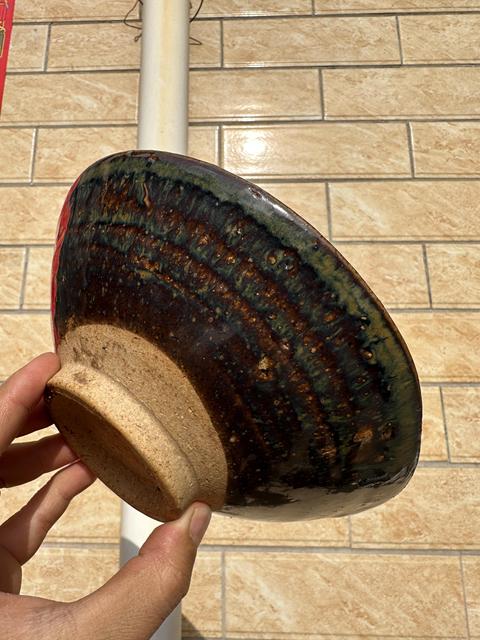 古玩陶瓷明代,黑釉鐵銹斑碗拍賣,當前價格1600元