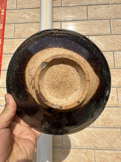 古玩陶瓷明代,黑釉鐵銹斑碗拍賣,當前價格1600元