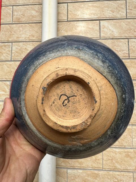 古玩陶瓷鈞窯天藍釉綠斑碗真品鑒賞圖