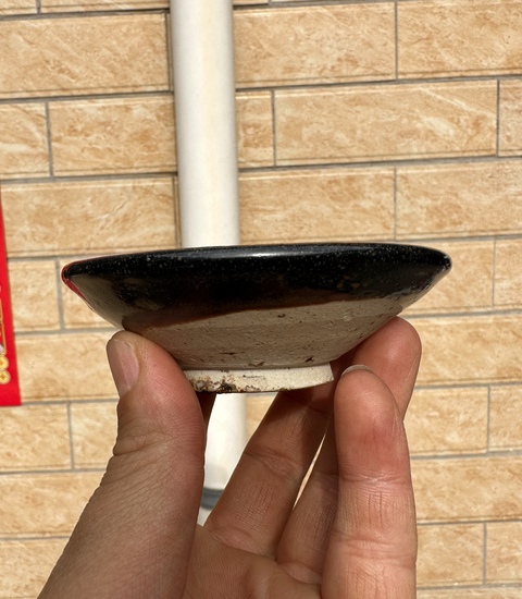 古玩陶瓷黑釉鐵銹斑茶盞真品鑒賞圖