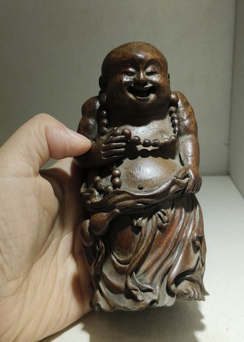 古玩雜項竹雕彌勒佛真品鑒賞圖