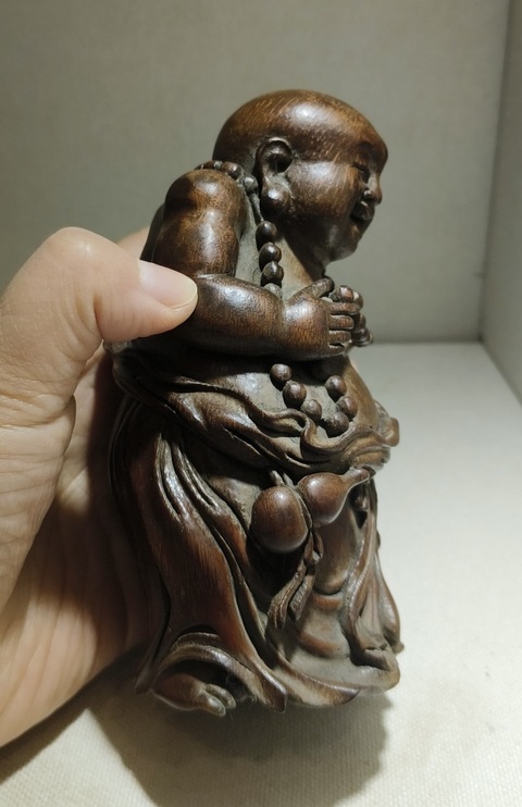 古玩雜項竹雕彌勒佛真品鑒賞圖