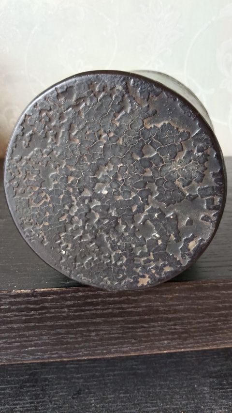 古玩雜項木胎漆器描彩繪筆筒真品鑒賞圖