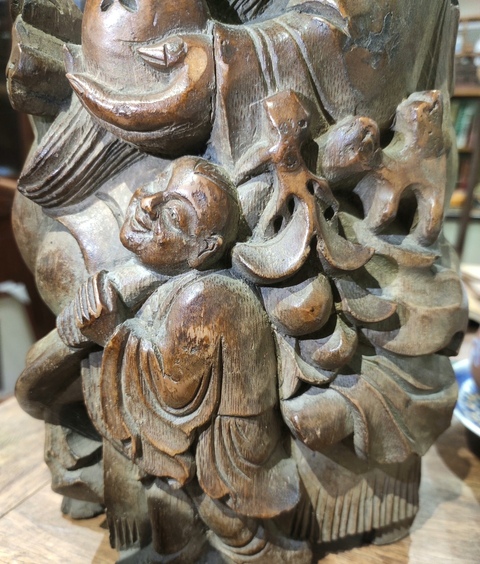 古玩雜項竹雕人物擺件拍賣,當前價格5680元